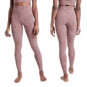 Athleta Elation High Rise Tight Pink Leopard Print Small Tall